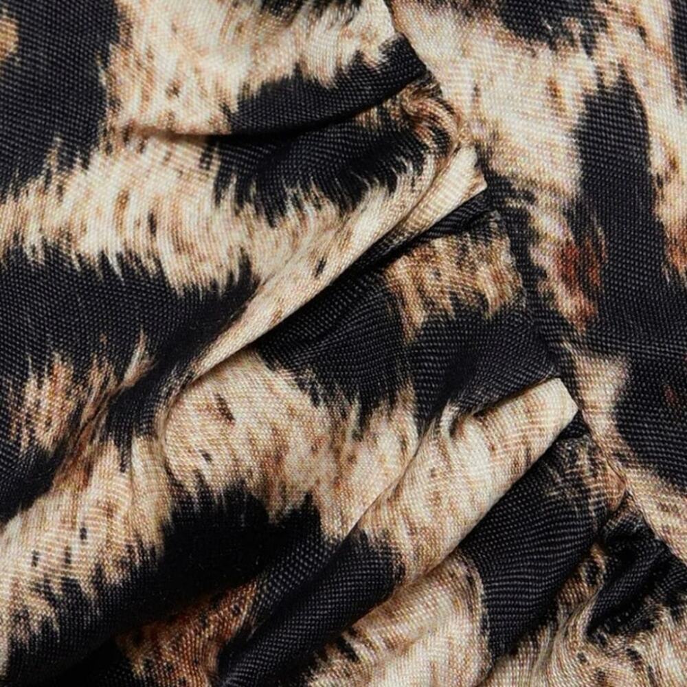 NEW Farm Rio Leopard Print V-Neck Midi Dress Long Sleeve Empire Waist Size Large - Picture 12 of 12